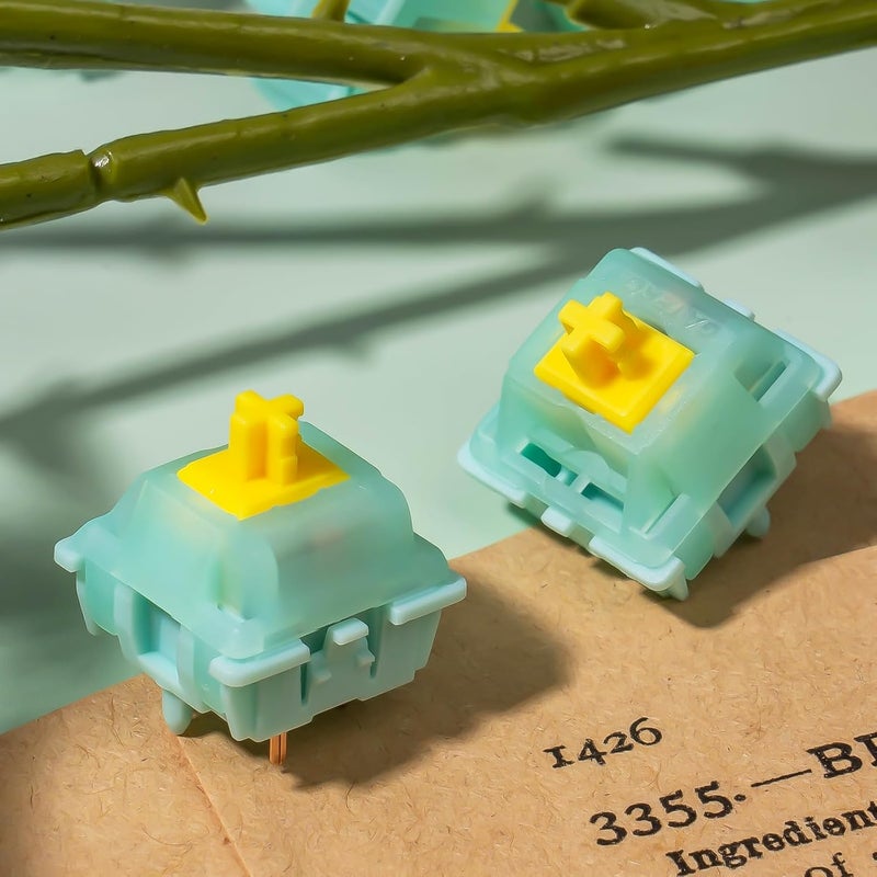 GUYEKS Gateron Jade Yellow Pro V3 Linear Keyboard Switch,5-Pin 55gf Pre-lubed Gaming Keyboard Switch Plug-in LED Compatible with MX Mechanical Keyboard(72PCS,Plug Lamp) - Image 2